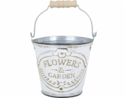 Sonstige Kovový květináč Flower & Garden, bílý, O 11,5 cm x 10,5 cm