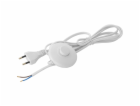 Napájecí kabel s nožním spínačem, bílý, 2 m