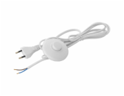 Napájecí kabel s nožním spínačem, bílý, 2 m