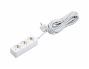 3cestný prodlužovací kabel, bílý, 5 m