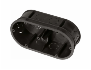 Dvojitá kombinovaná přístrojová krabice 150 mm x 60 mm Černá IP20