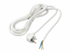 Napájecí kabel se zástrčkou, 3 m, bílý