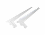 Úhlový držák s jedním otvorem, bílý, 48 cm, 2 kusy