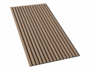 Denpanels Akustický obklad stěny z ořechového MDF přírodní akustická plsť černá 119,8 cm