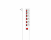 Hama prodlužovací kabel s 6 porty a přepěťovou ochranou, individuálně přepínatelný, bílý, 1,4 m