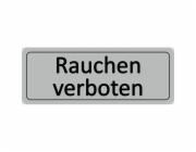 Cedule na dveře "Zákaz kouření", 12 cm x 4,5 cm, tvrdé PVC, stříbrošedá