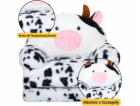 LeanToys Polohovací křeslo Cow pro děti, 3 úrovně, černob...