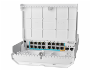 MikroTik Cloud Router Switch CRS318-1Fi-15Fr-2S-OUT, 800MHz CPU, 256MB, 16x10/100 (PoE-in,1x out),2xSFP, vč.L5, venkovní