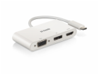 USB Adapter, USB-C Stecker > VGA + HDMI + DisplayPort Buchse