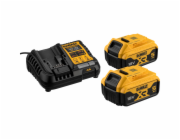 Sada startovacích baterií DEWALT DCB1104P2, 18V, nabíječka