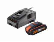 Worx baterie 20V 2,0Ah + nabíječka 2a (WA3601)