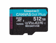 KINGSTON 512GB microSDXC Canvas Go Plus Gen4 200MB/s A2 U3 V30 Card bez adaptéru