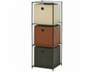Úložný regál 3 patra s boxy textilní 102 cm KO-C80653210