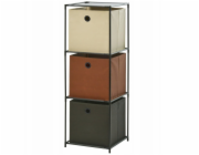 Úložný regál 3 patra s boxy textilní 102 cm KO-C80653210