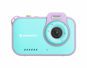 AgfaPhoto Agfa 12mp 2.7k Podvodní kamera s 2x objektivem, vodotěsná 3m + hry / mátově zelená