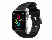 Nomad řemínek Rugged Strap pro Apple Watch 44/45/49mm - Black/Silver Hardware