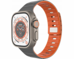FIXED Silicone Magnetic Strap pre Apple Watch 42/44/45/49mm, svetlo šedý
