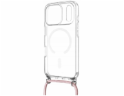 Pouzdro FIXED MagPure Neck s růžovou šňůrkou na krk pro Apple iPhone 17 Pro Max