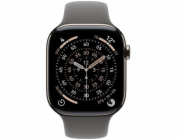 Apple Watch Series 11 GPS + Cellular 46mm Natural Titanium Case with Stone Grey Sport Band - S/M