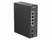 D-Link DIS 100G-06 - Prepínac - prumyslový - nerízený - 4 x 10/100/1000 + 2 x gigabitu SFP - lze montovat na konzolu DIN