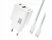 Dudao A27 MaxC 35W nabíječka do zásuvky + kabel USB-C - bílá