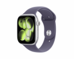 Apple Watch Series 11 GPS + Cellular 46mm Strieborný hliník s hmlisto fialovým športovým remienkom - S/M