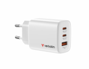 Verbatim Essentials GaN Charger  65W 2xUSB-C/1xUSB-A weiß   32353