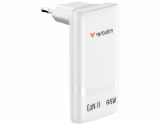 Verbatim Fold n Go GaN Charger  65W 2xUSB C weiß klappb.St.32355
