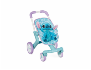 Smoby Kočárek pro panenky Stitch Můj první kočárek + plyšová hračka Stitch