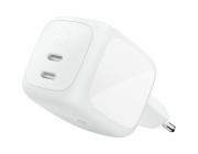 Belkin BOOST CHARGE™ PRO Duální 67W USB-C Power Delivery GaN PPS nástěnná nabíječka + 2m USB-C/USB-C kabel, bílá