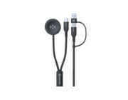 Swissten Magnetický Kabel 2v1 Pro Samsung Galaxy Watch A USB-C, USB-C (USB-A) 1.2 M Černý