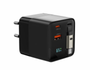 Mobile Origin 65W GaN Charger USB-C retra. cable + USB-A 75cm