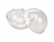 Plastová koule, dělitelná, 10 cm, křišťálově čirá