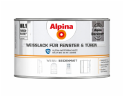 Alpina bílý lak na okna a dveře, saténový povrch, 300 ml