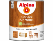 Alpina čirý lak na nábytek, transparentní, saténový povrch, 750 ml