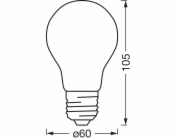 Žárovka Osram Matter E27, tvar žárovky A53, stmívatelná 6W, 680 lm, 10,5 x 6 cm