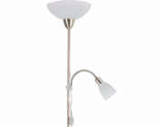 Stojací lampa Pienza se čtecím světlem, niklově bílá, výška cca 180 cm