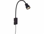 Noční lampička Briloner LED Tusi, otočná, dotyková, teplá bílá, 69 cm, černá