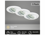 Briloner LED zapuštěné bodové světlo Attach Dim 3 ks bílé O 8,2 cm