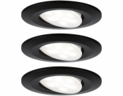 Paulmann LED zapuštěné svítidlo Calla kulaté 3x6 W černé matné otočné 4000K IP65