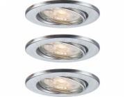 Zapuštěné LED svítidlo, sada 3 ks, kov, hliníková barva, 3,5 W, teplá bílá, otočné, O8,6 cm