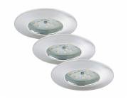 Zapuštěné LED svítidlo Briloner Attach, sada 3 kusů, pevné, chrom