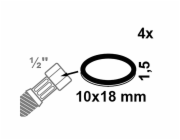 Kirchhoffovo těsnění šroubového spoje, vulkanizované vlákno, 10 mm x 18 mm x 1,5 mm, červené, 4 kusy