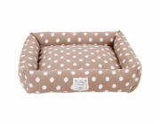 Pelíšek pro domácí mazlíčky Heim Dots Velikost L 58 cm x 52 cm x 8 cm Béžový s puntíky
