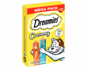Doplňkové krmivo pro kočky Dreamies Cat krémové pamlsky s kuřecím masem a lososem 120g