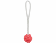Jollypaw Vodní hračka míč na laně z přírodního kaučuku O 7 cm x 35 cm červená