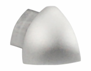 Rohový čtvrtkruhový koncový profil, eloxovaný hliník, matně stříbrný, 8 mm (2 ks)