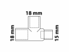 Kirchhoff redukční T-kus 18 mm x 18 mm x 15 mm, 3 objímky...