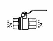 Kulový kohout Kirchhoff se závitem DIN 24,2 mm (vnitřní závit 3/4") nikl
