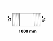Dvojitá potrubní vsuvka Kirchhoff 26,4 mm (vnější závit 3/4") x 1 000 mm pozinkovaná